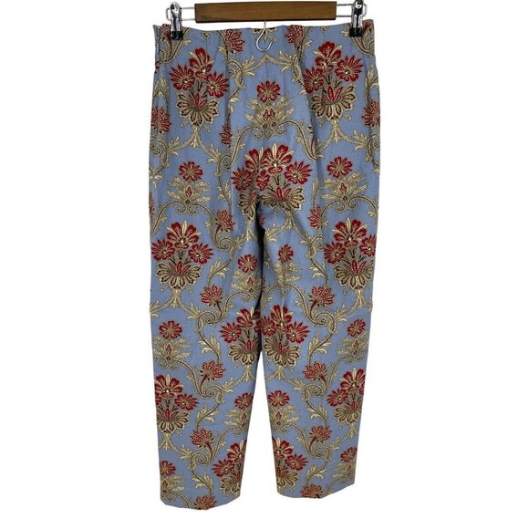 Talbots Floral Paisley Princess Waist 'Stretch' Ankle Pants Size 6 - Picture 2 of 8